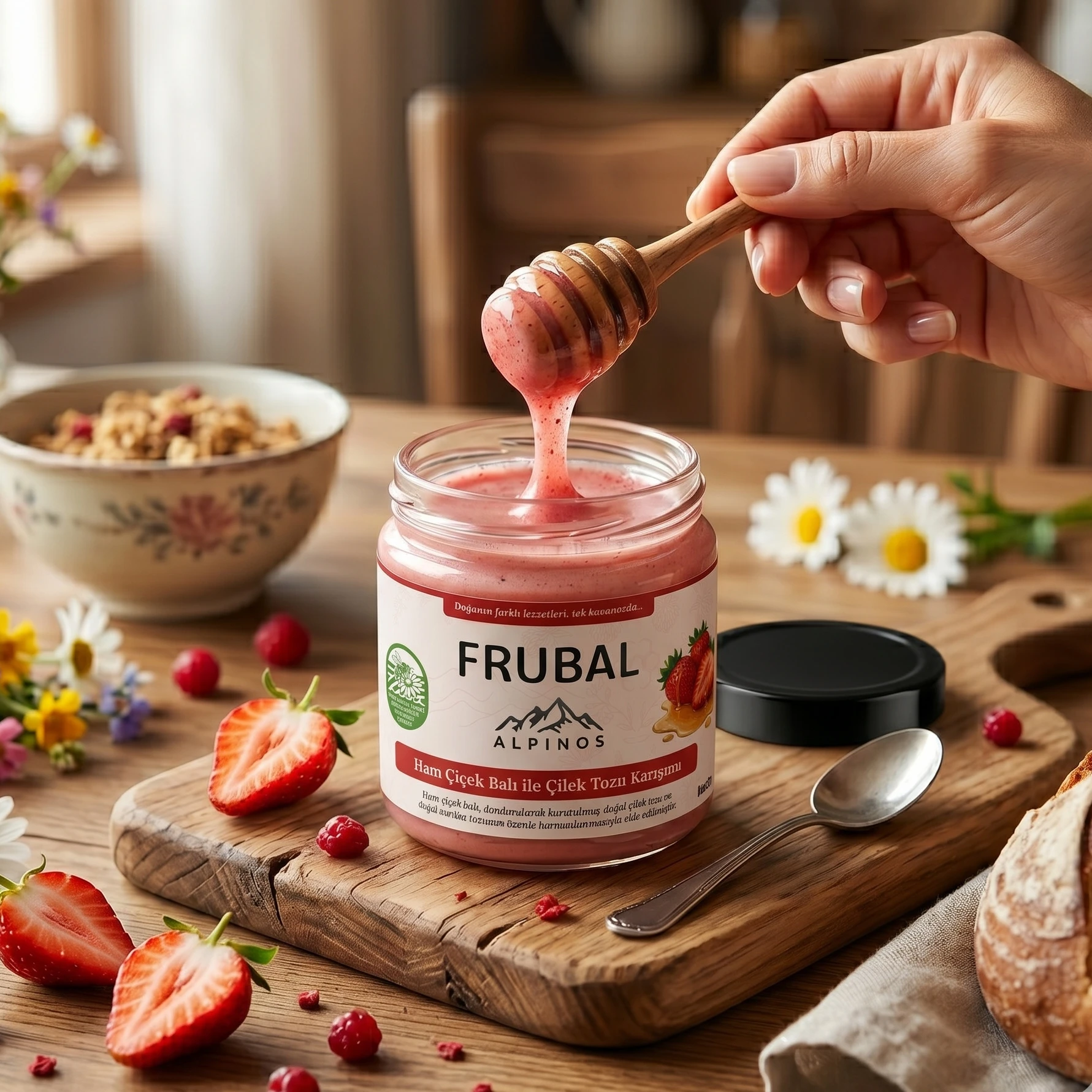 frubal-cilekli-ham-bal-kasikli-sunum-sahnesi