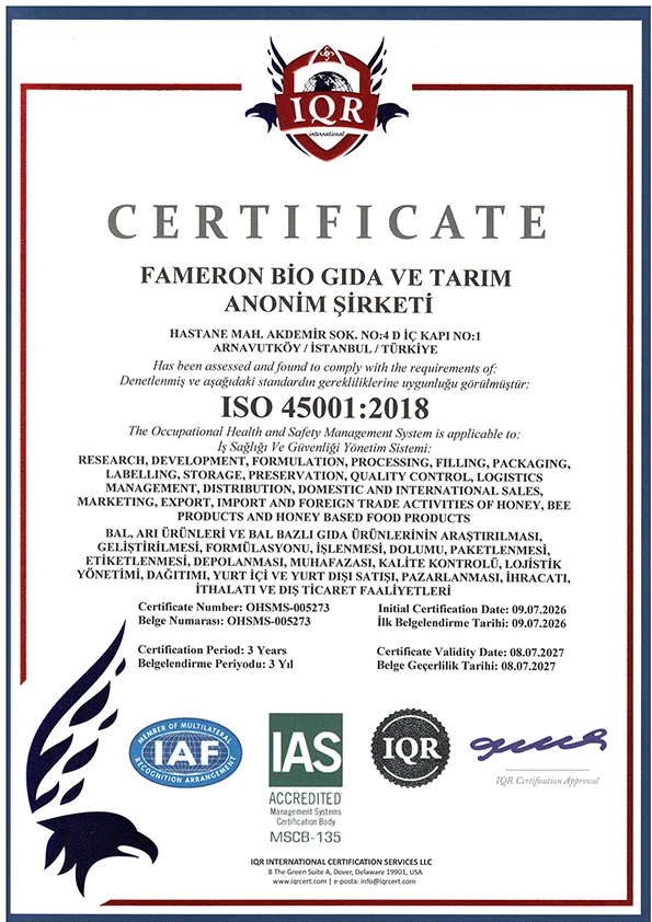 fameron_bio_certificate_ISO_45001